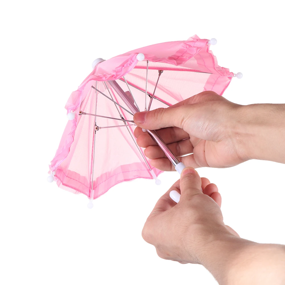 Lace Miniature Umbrella For Dolls Accessories Candy Color Mini Rain Gear For 18 Inch & 43cm Dolls Kids Toys Dollhouse Decoration