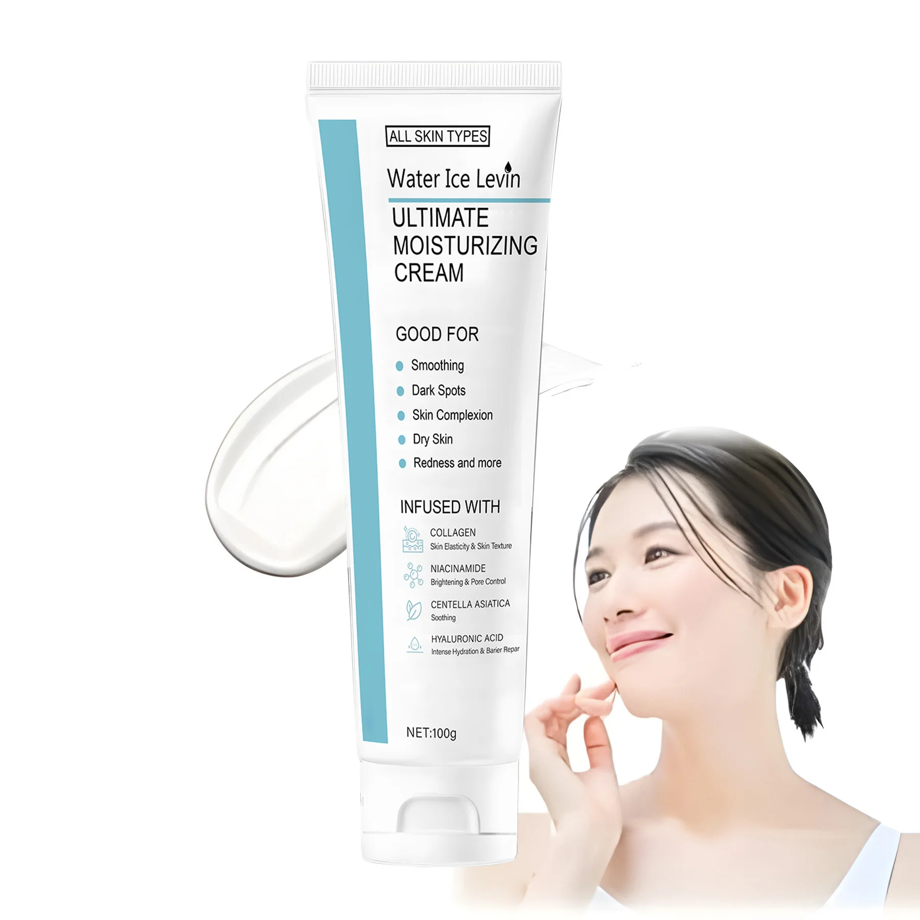 

All-Purpose Moisturizing and Repairing Cream, Centella Asiatica + 5% Niacinamide, Collagen Synergistically Works for Long-Lasting Effects, Fine Skin Texture, Deep Hydration, and Improvement of Dullness