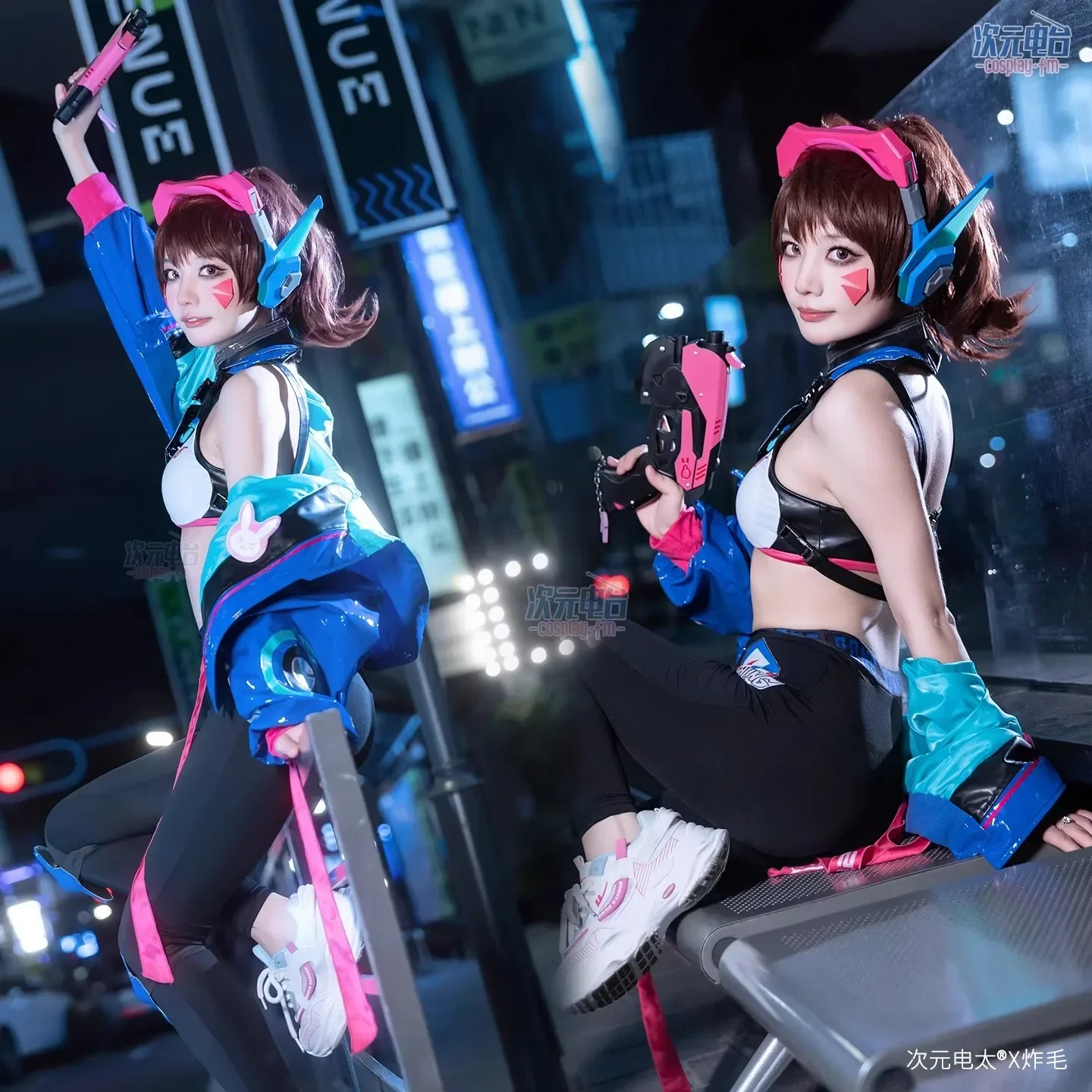 Game Over watch Dva Song Hana Cosplay Costume Women Cute Cool Leather Hooded Jacket Pants Suit Halloween Carnival Party Clothes view 2