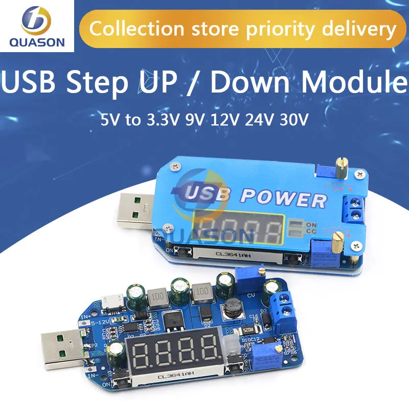 15W Adjustable DC-DC CC CV USB 5V to 3.3V 9V 12V 24V 30v Step UP / Down Power Supply Module Adjustable Boost Buck Converter