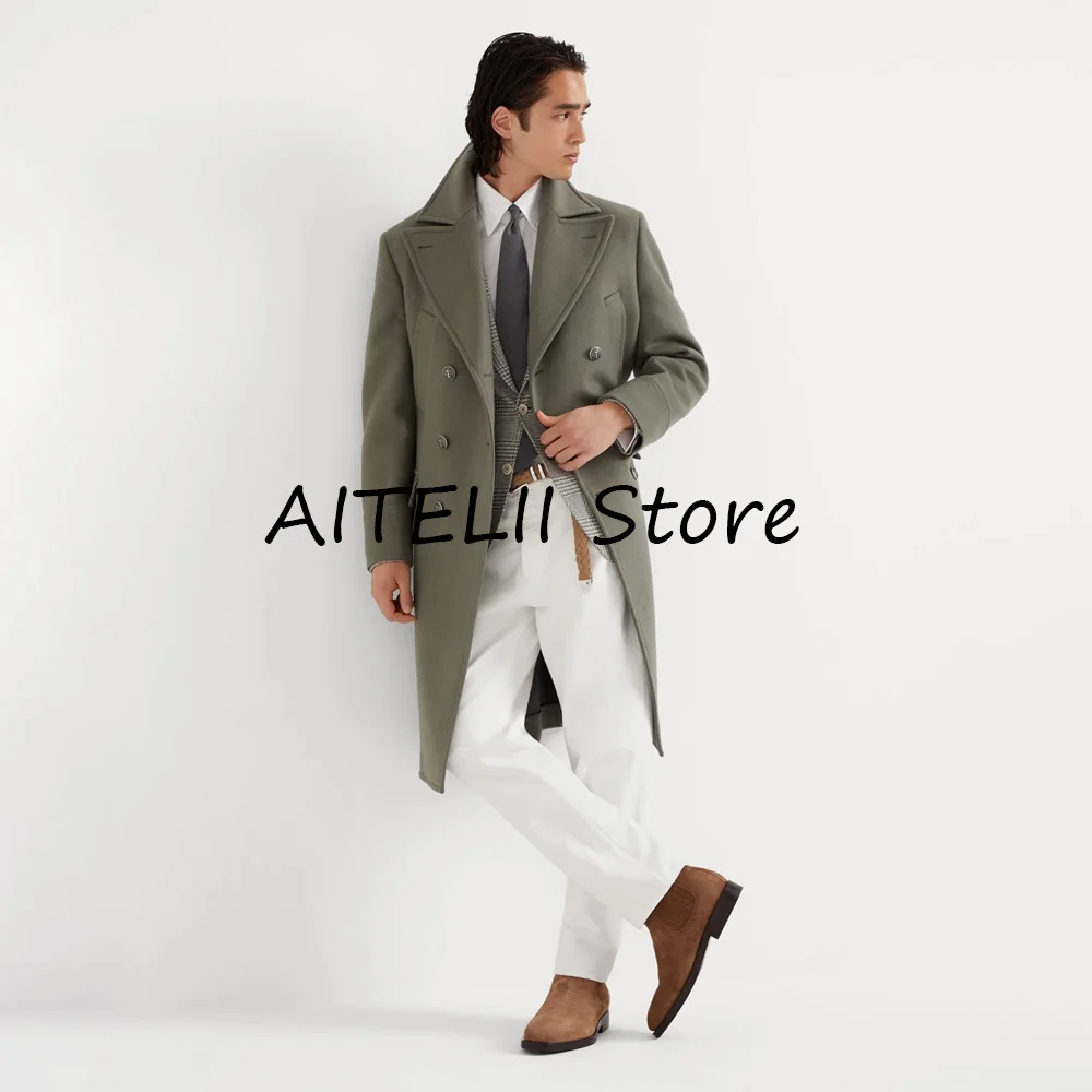 

Мужские осенние куртки Blouson, повседневные новые куртки, мужские зимние длинные шерстяные пальто, универсальная верхняя одежда с лацканами, мужские пальто, жилет, мантия