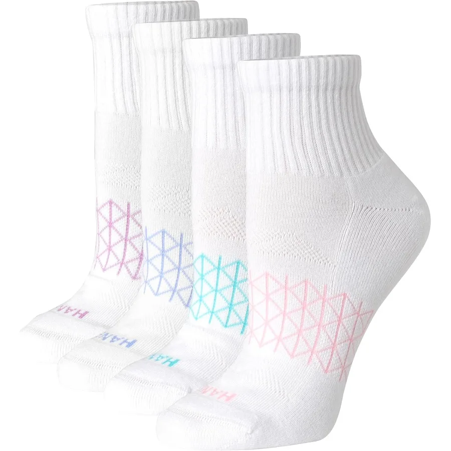

Hanes Women's Cushioned Ankle Socks for Active Lifestyle Seamless Toe Design 4Pair Pack Ideal for Daily Wear Workout and Travel