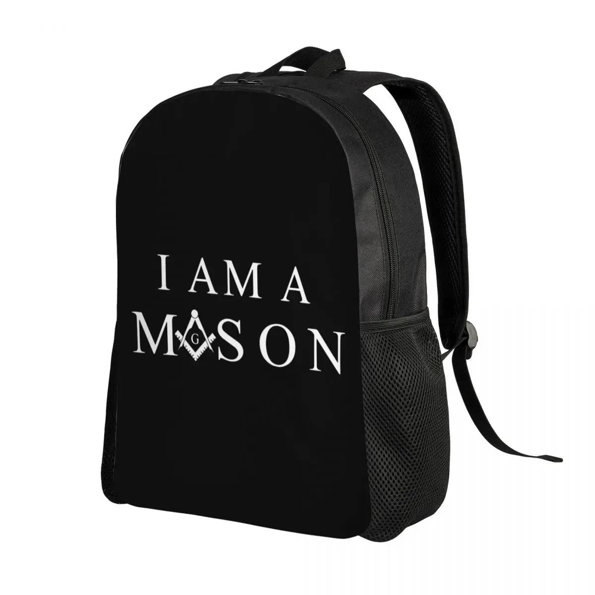 Custom Freemason Mason Symbol Backpack for Boys Girls Classic Masonic Freemasonry School College Travel Bags Men Women Bookbag