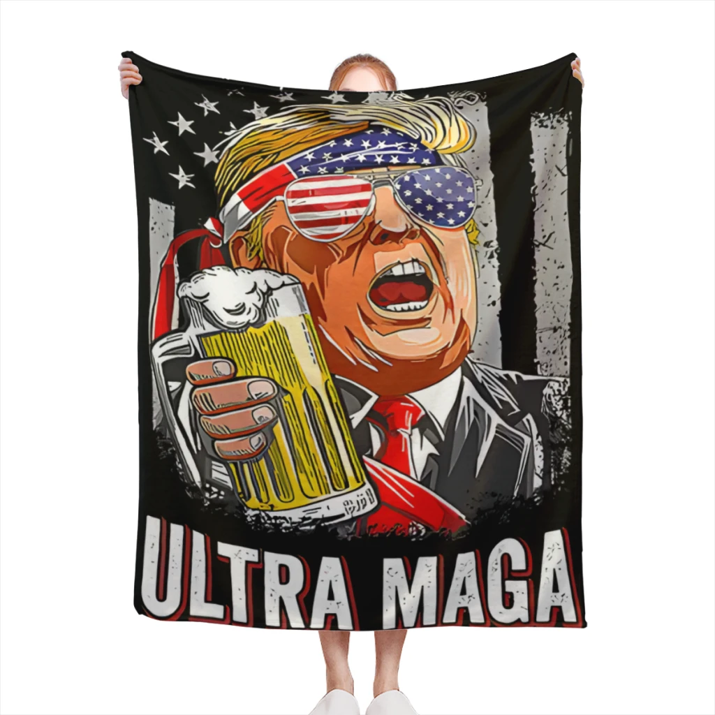 Anti Joe Biden Ultra Maga 49 Fluffy Baby Blanket Sofa Camp Nap Bedspread Cozy Flannel Blanket Bedroom Decor