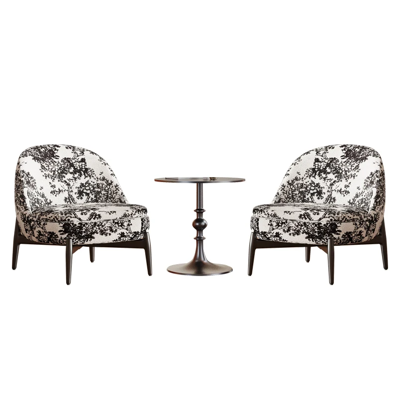 

French single sofa chair living room bedroom retro wind table and chair combination sofa