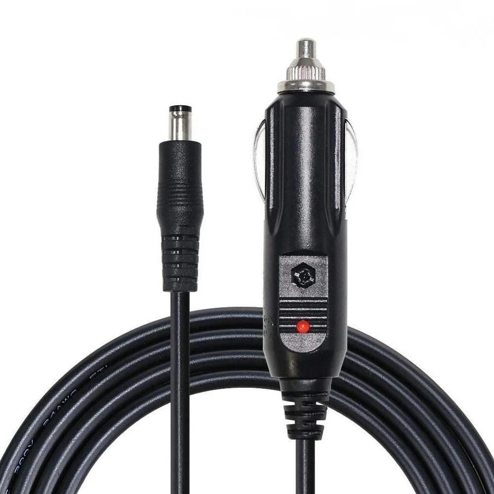12V/24V DC Car Charger Power Supply Cable Cord Cigarette Lighter Plug 5.5mm X 2.1mm Auto Accessories