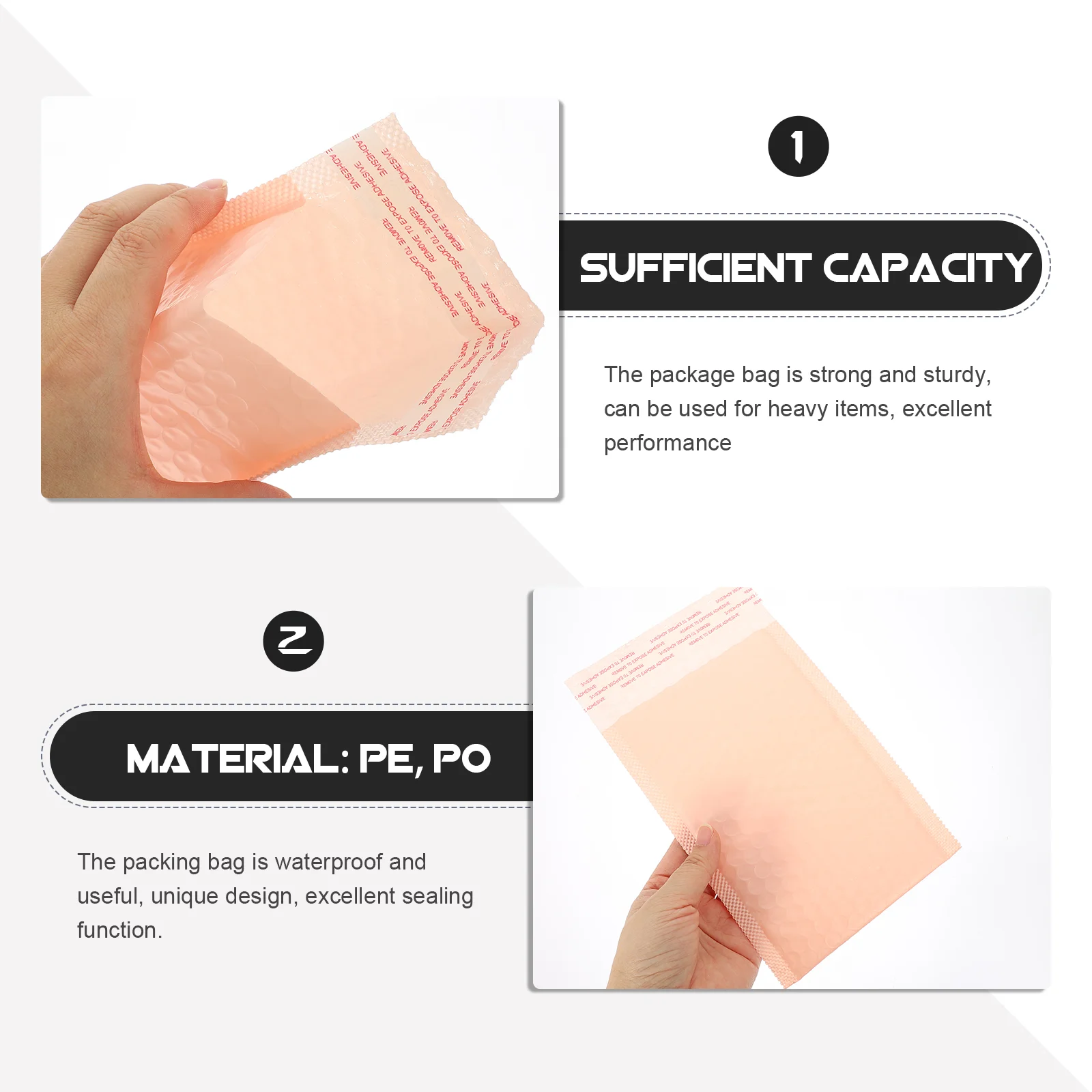 50 Pcs Clothing Book Packaging Shipping Envelopes Poly PE PO Waterproof Wear Resistant Strong Adhesive Sealing Bubble Mailers