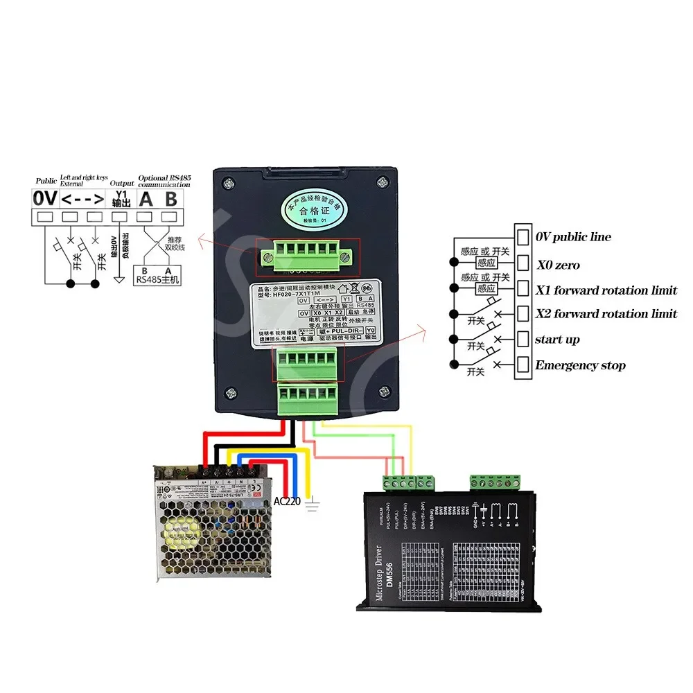 Imagem -04 - Stepper Servo Motor Pulse Drive Controller Hf020 Setting Forward And Reverse Regulação de Velocidade Plc Serial Port Fonte de Alimentação 50w 24v