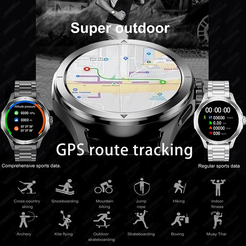 Astuto Della Vigilanza Degli Uomini Per S4 Ultra AMOLED Sport All'aria Aperta NFC GPS Track Frequenza Cardiaca Impermeabile Chiamata Bluetooth Orologio Intelligente 2025 Nuovo