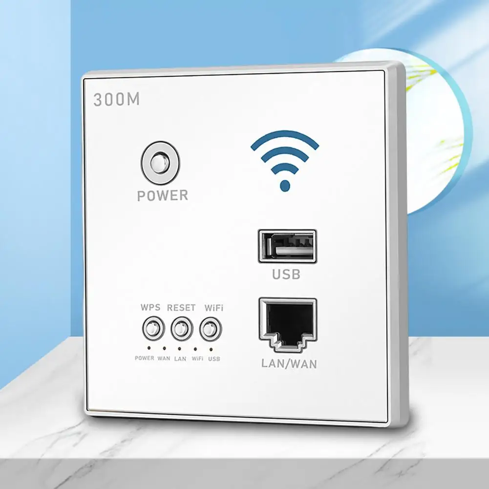 Wireless Router Socket Simple Operation Wireless Router Panel Professional WiFi Wall Routers Embedded Panel WPS Encryption