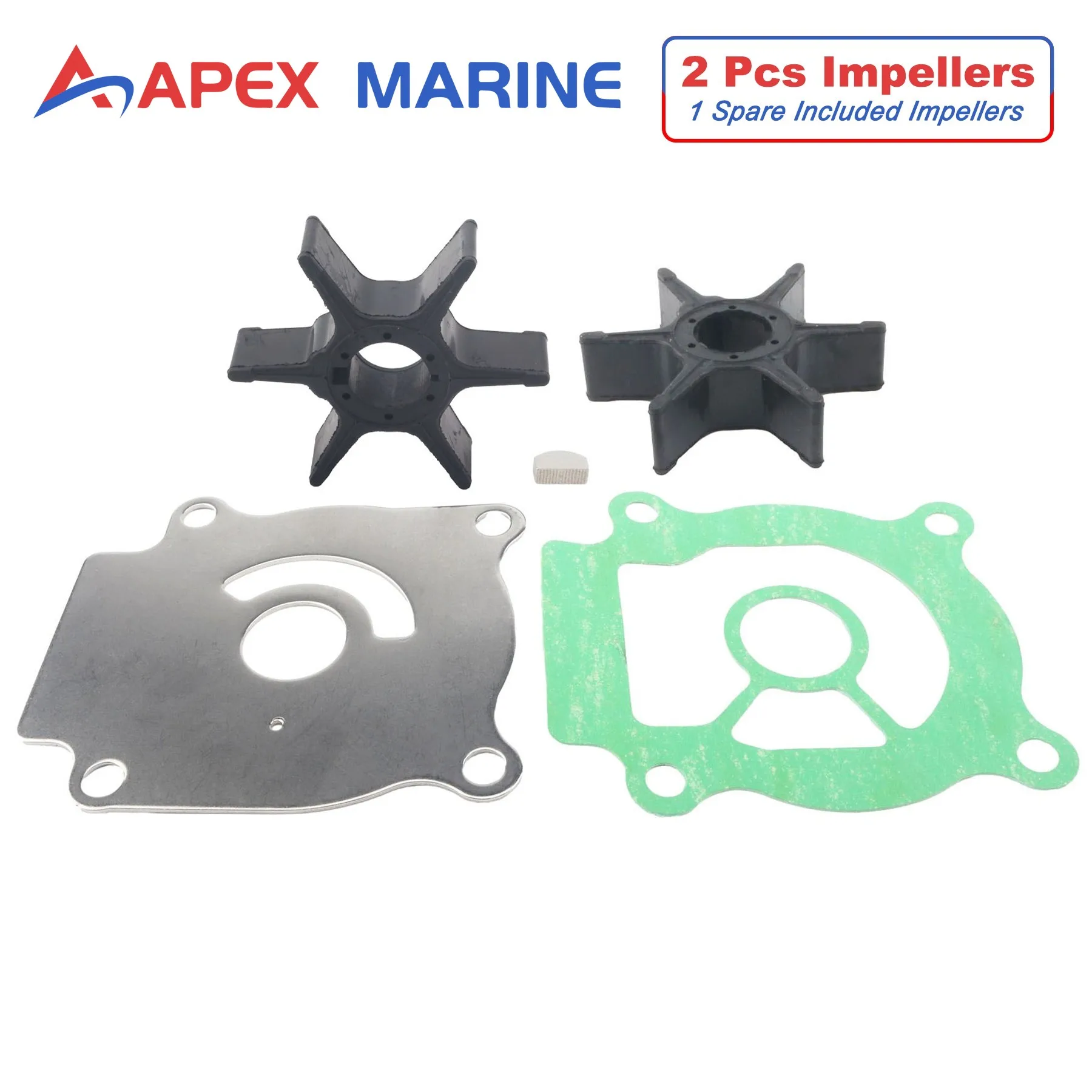 Fits for Suzuki Outboard 20 25 30 40 50 HP DT25C DT30C DT40C DF25 DF30 DF40 DF50 Boat Water Pump Service Kit with 2 Pcs Impeller