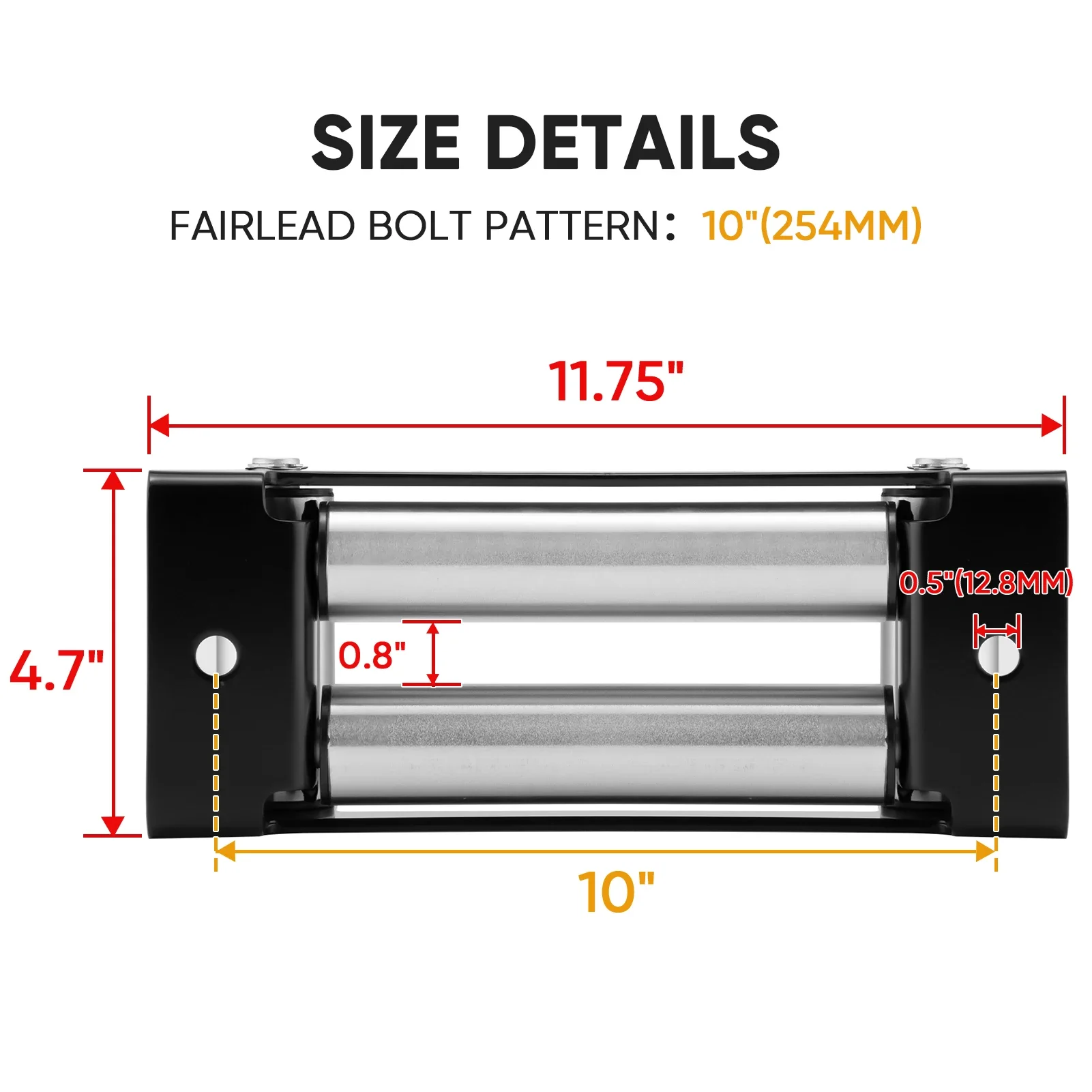 Universal Winch Roller Fairlead Cable Guide 10