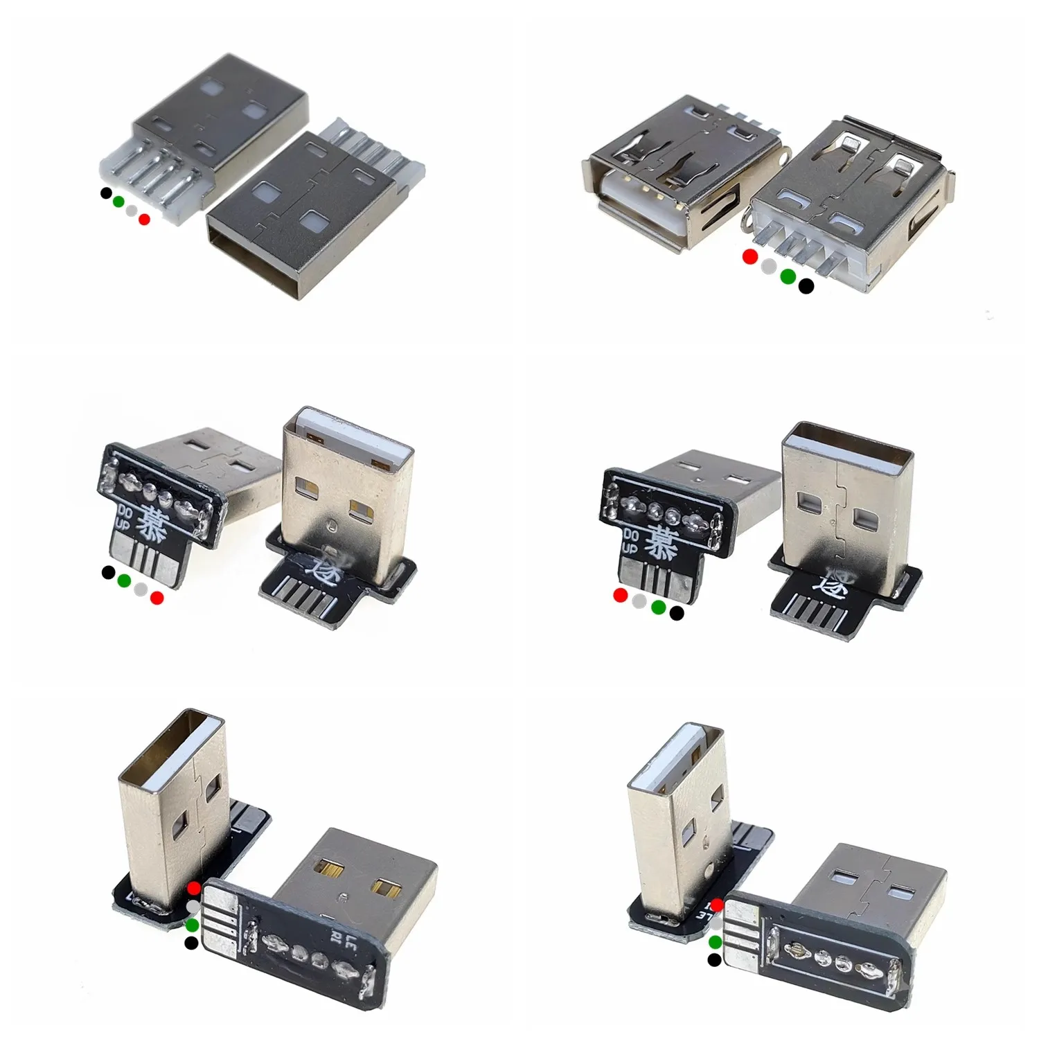 Micro USB 2.0 plug up, down, left, right, DIY custom L-shaped elbow 90 degree Android Type-C Mini data power supply requires wel