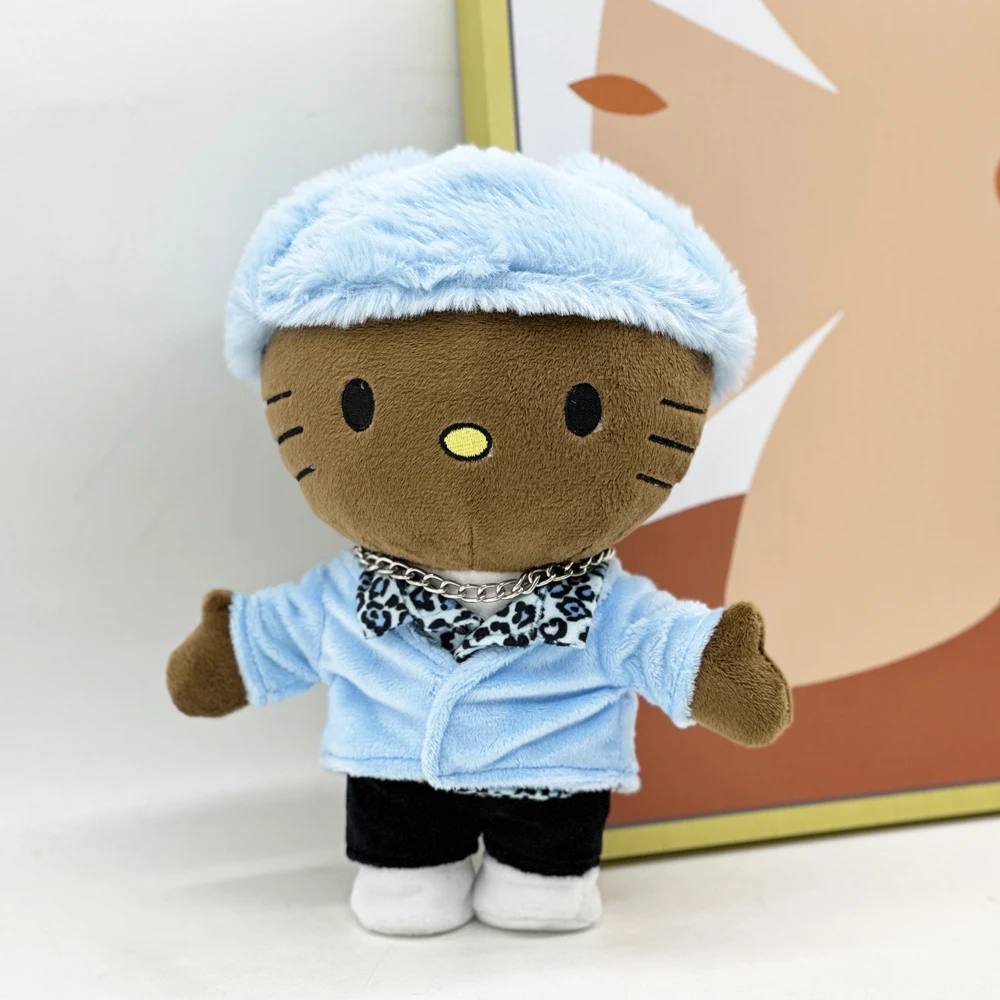 New Hello Kitty Tyler The Creator Blue Hat Clothes Plush Doll Figure Stuffed Toys Cute Boys Girls Christmas Gift