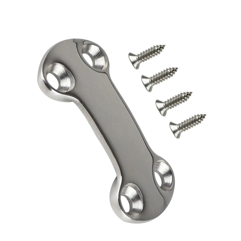 4Pcs 25mm 316 Stainless Steel Tie Down Plate Belt Cam Buckle Plate Marine Hardware For Lashing Securing Luggage On Vehicles