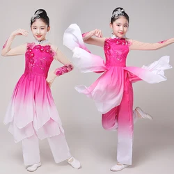 Children's new style Hanfu classical dance costumes girls umbrella dance fan dance performance clothing national dance costume