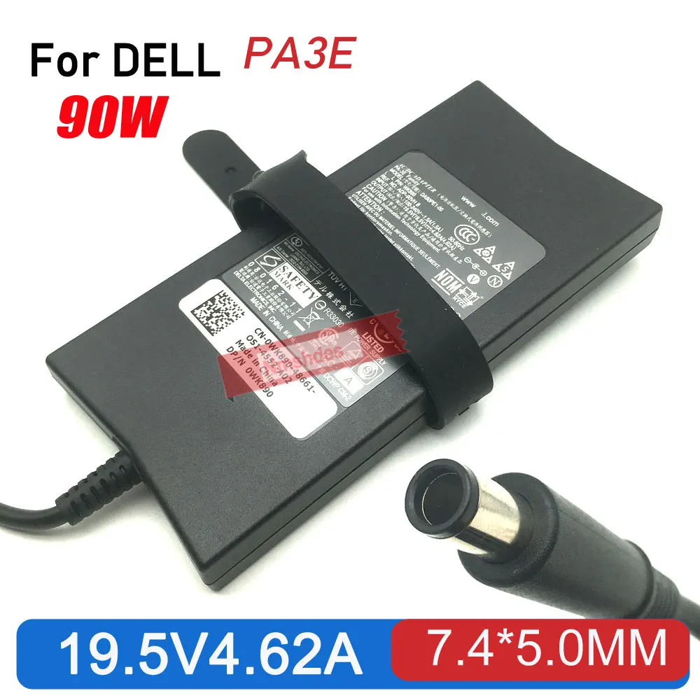 Adaptador ac pa3e pa10 original, 90w, para dell studio 1435 1440 1450 1457 1458 1535 1536 1537 carregador de laptop 19.5v 4.62a cabo de alimentação