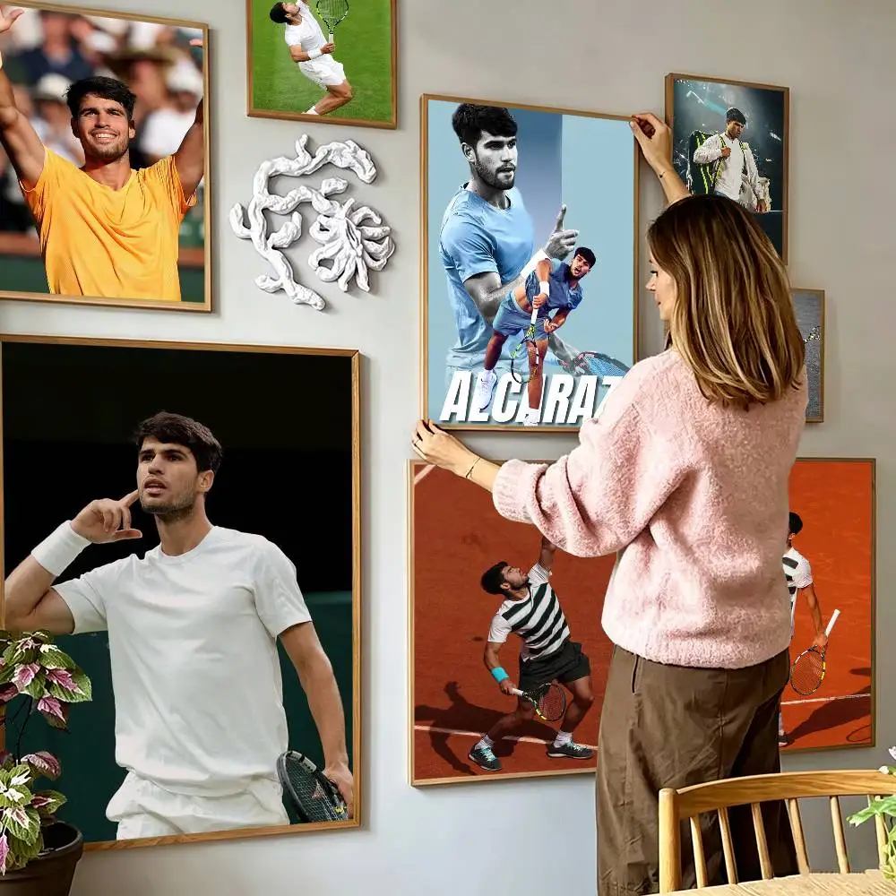 Tennis player-Carlos Alcaraz Poster High Quality Dorm Living Room Aesthetic Wall Decoration Painting Stickers Gift