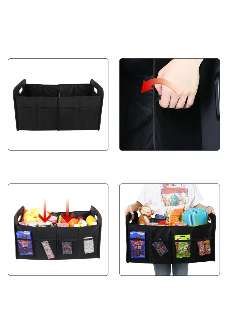 Kofferraum-Organizer, faltbar, große Kapazität, zusammenklappbare Filz-Aufbewahrungsbox, rutschfester Gepäckhalter für SUV, Limousine, Schrägheck, Zubehör – Detail 8