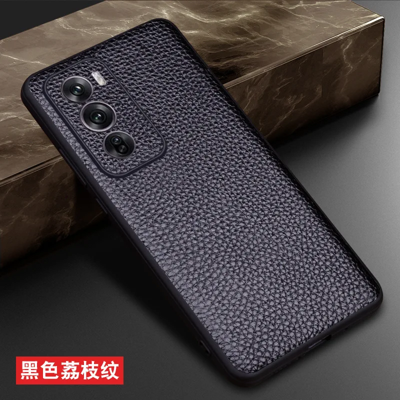 Luxury Genuine Leather Magnetic Litchi Grain Cover Mobile Phone Book Case For Oppo Reno 12 Reno12 Pro Phone Cases Funda