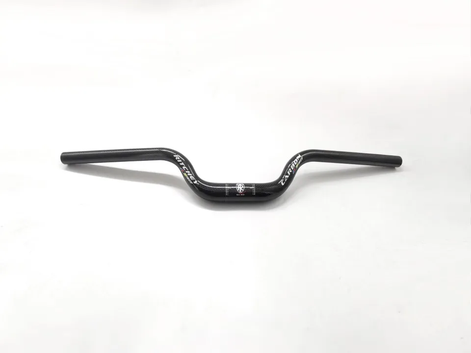 Full Carbon Fibre MTB Riser Bar, 55mm High Rise Up-Sweep, 31.8mm