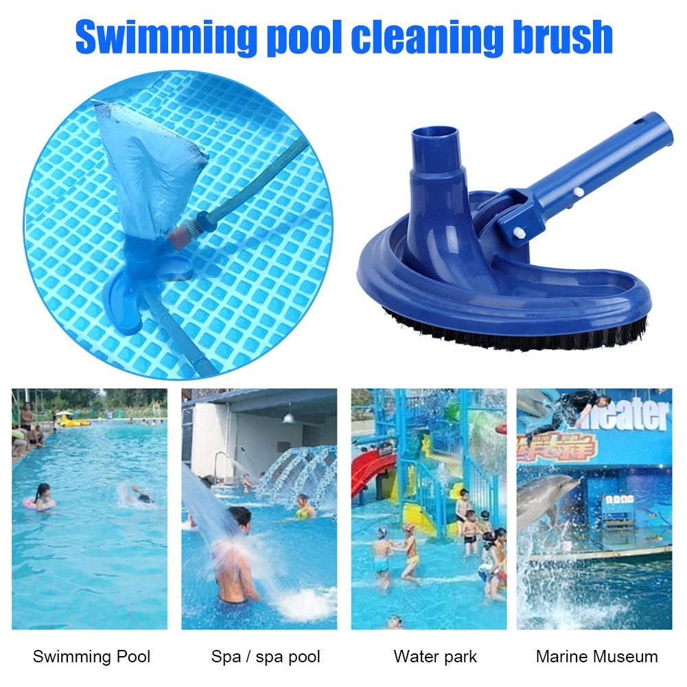 Vacuum Head Brush Cleaner Pool Suction Head Brush Cleaner Half Moon Flexible Swimming Pool Cleaning Tool Parts