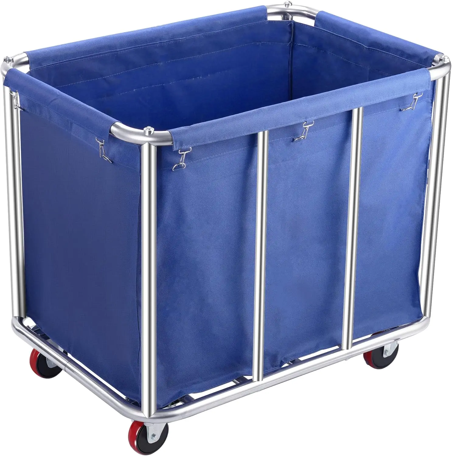 Commercial Laundry Cart with Wheels, 400 L Heavy Duty Laundry Hamper Rolling Laundry Basket with Removable Waterproof Oxford Bag