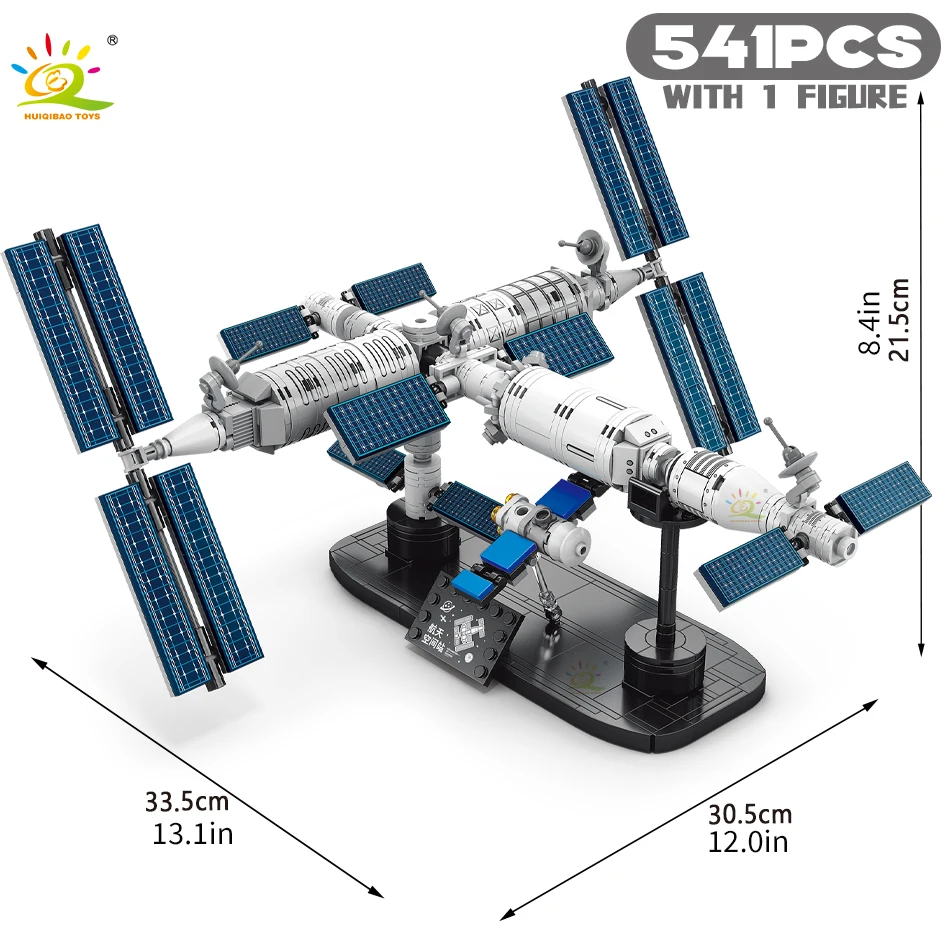 Space Station Model Building Blocks Aviation Manned Spacecraft Astronauts City Construction Bricks Educational Toys for Children