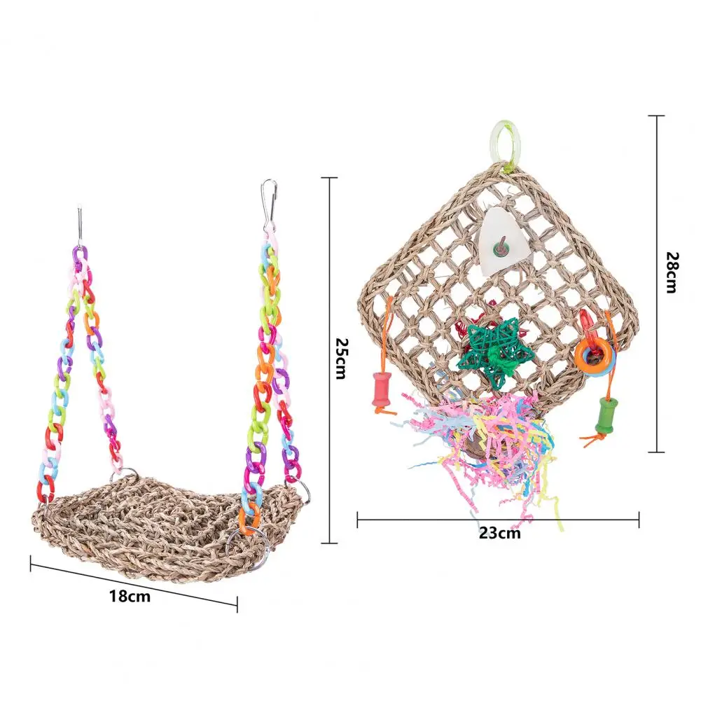 Bird Hammock Net Cage Accessories Easy Installation Leisure Venue Braided Net Pet Climbing Toy Bird Climbing Toy Creative