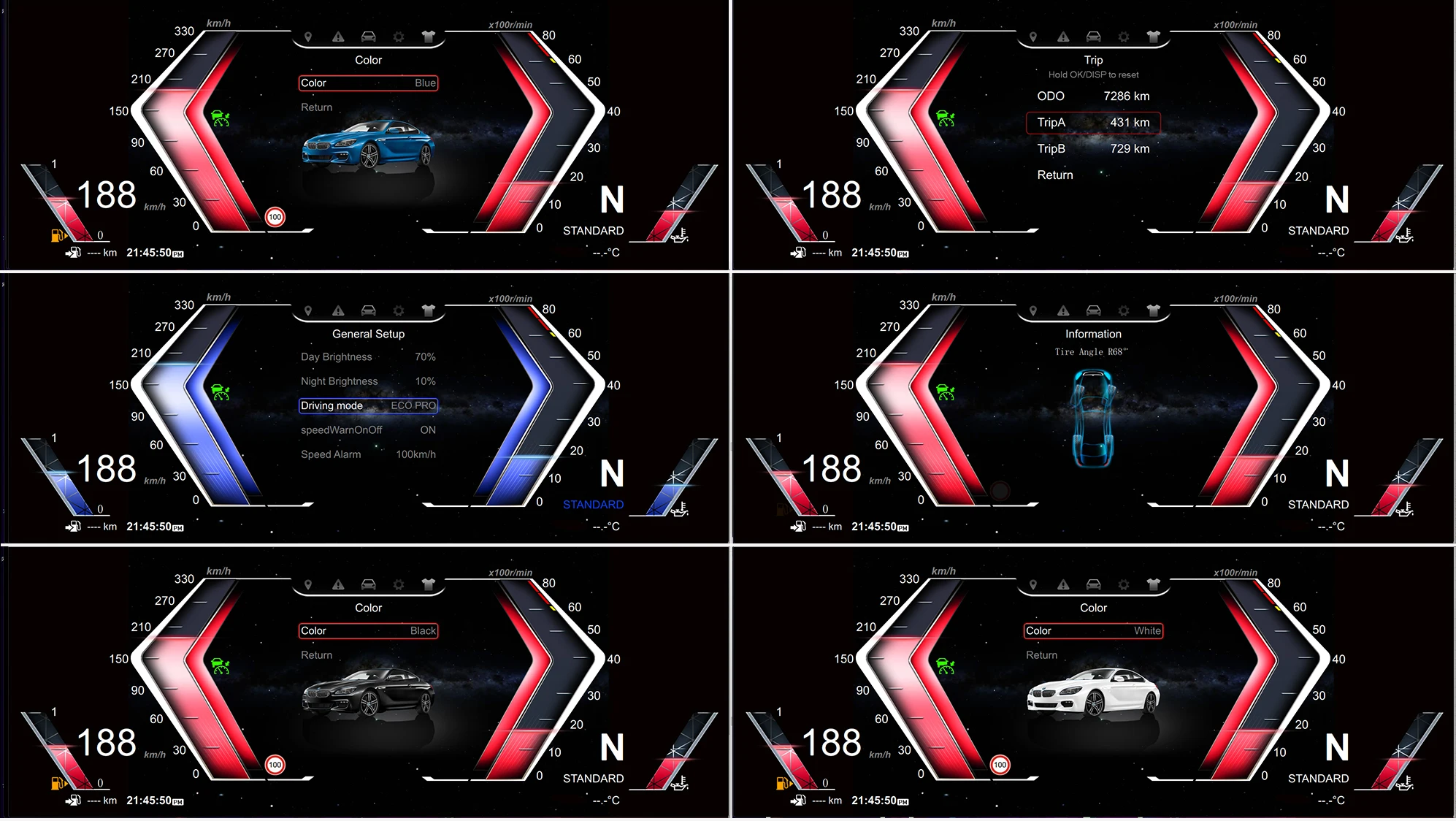 Für BMW 6er 2011–2017 F12 F13 Auto-LCD-Armaturenbrett-Panel Virtueller CockPit-Tachometer Digitales Cluster-Instrument