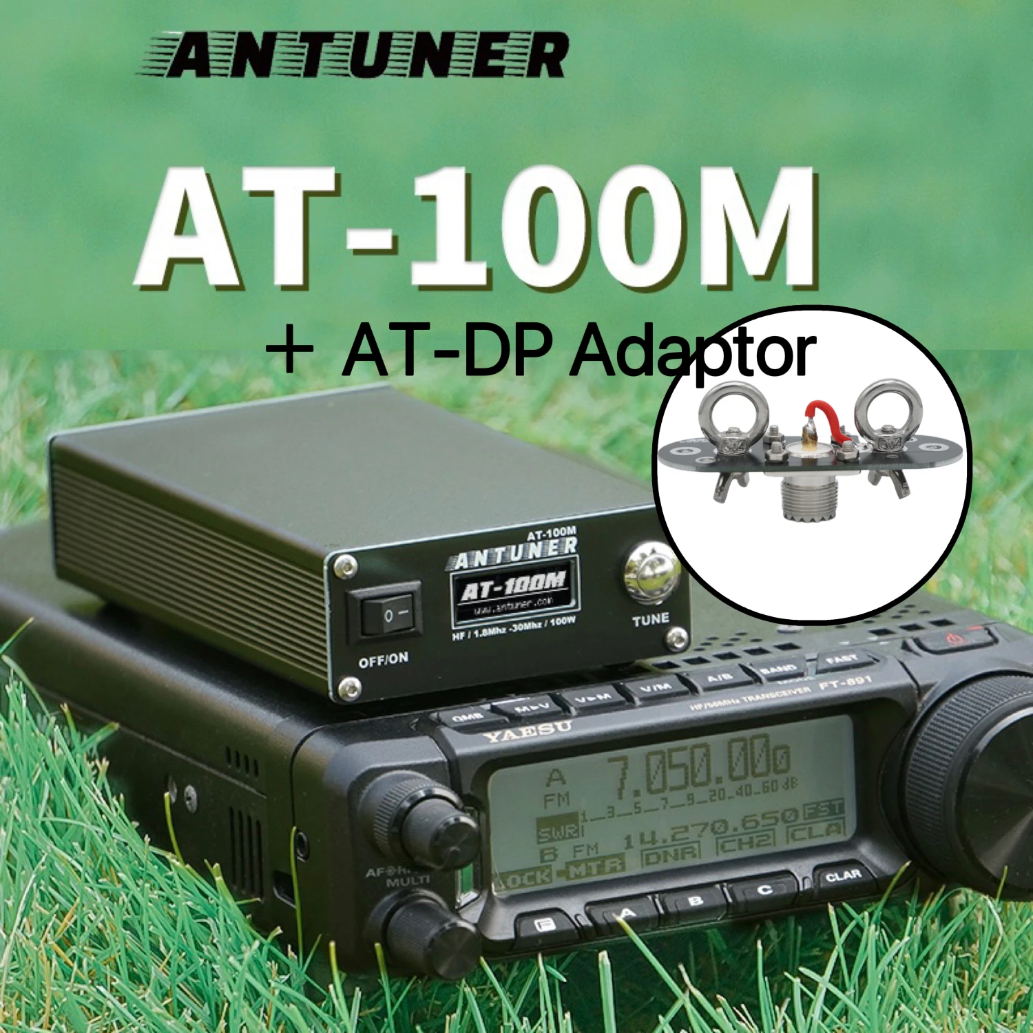

ANTUNER AT100M AT-100M 1.8mhz-30mhz 100W Antenna Tuner with AT-DP Adaptor Board
