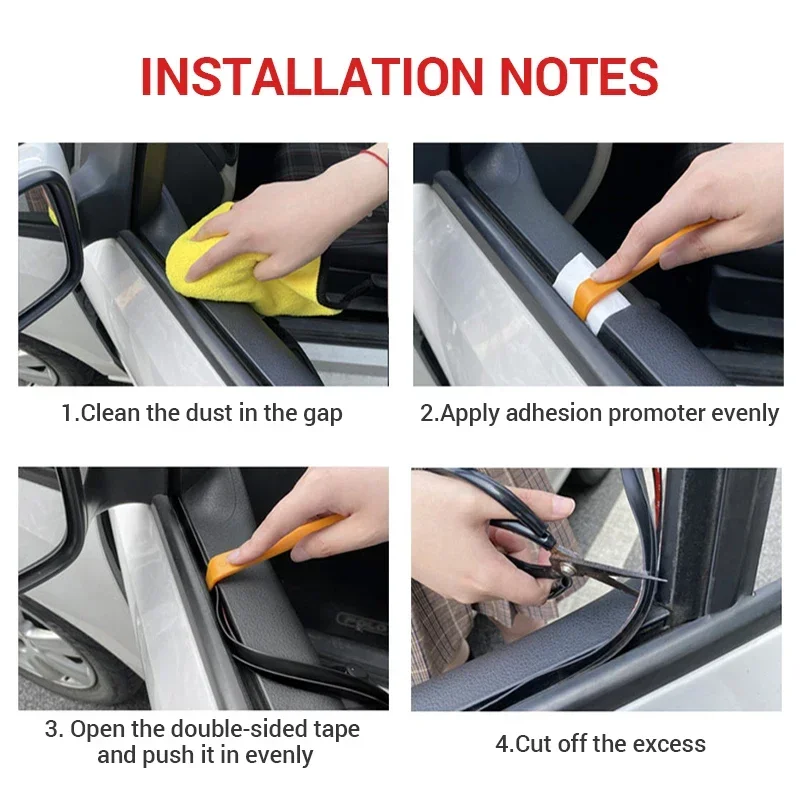 Car Window Seal Strip V Shape Car Side Window Sealing Strip Rubber Seal Filler Noise Insulation Weatherstrip Sealant