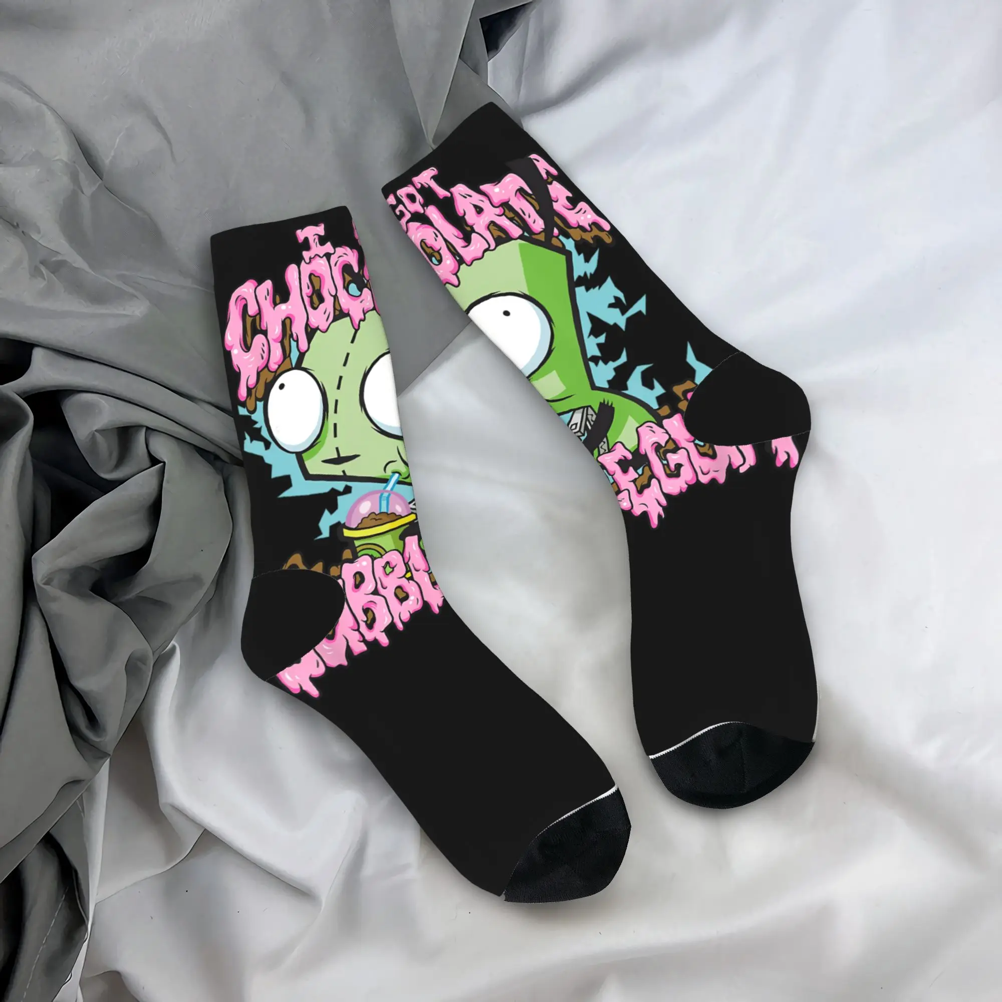 

Invaders Zims Socks Cartoon 2025 Fashion Stockings Men Soft Breathable Skateboard Socks Spring Graphic Non Slip Socks