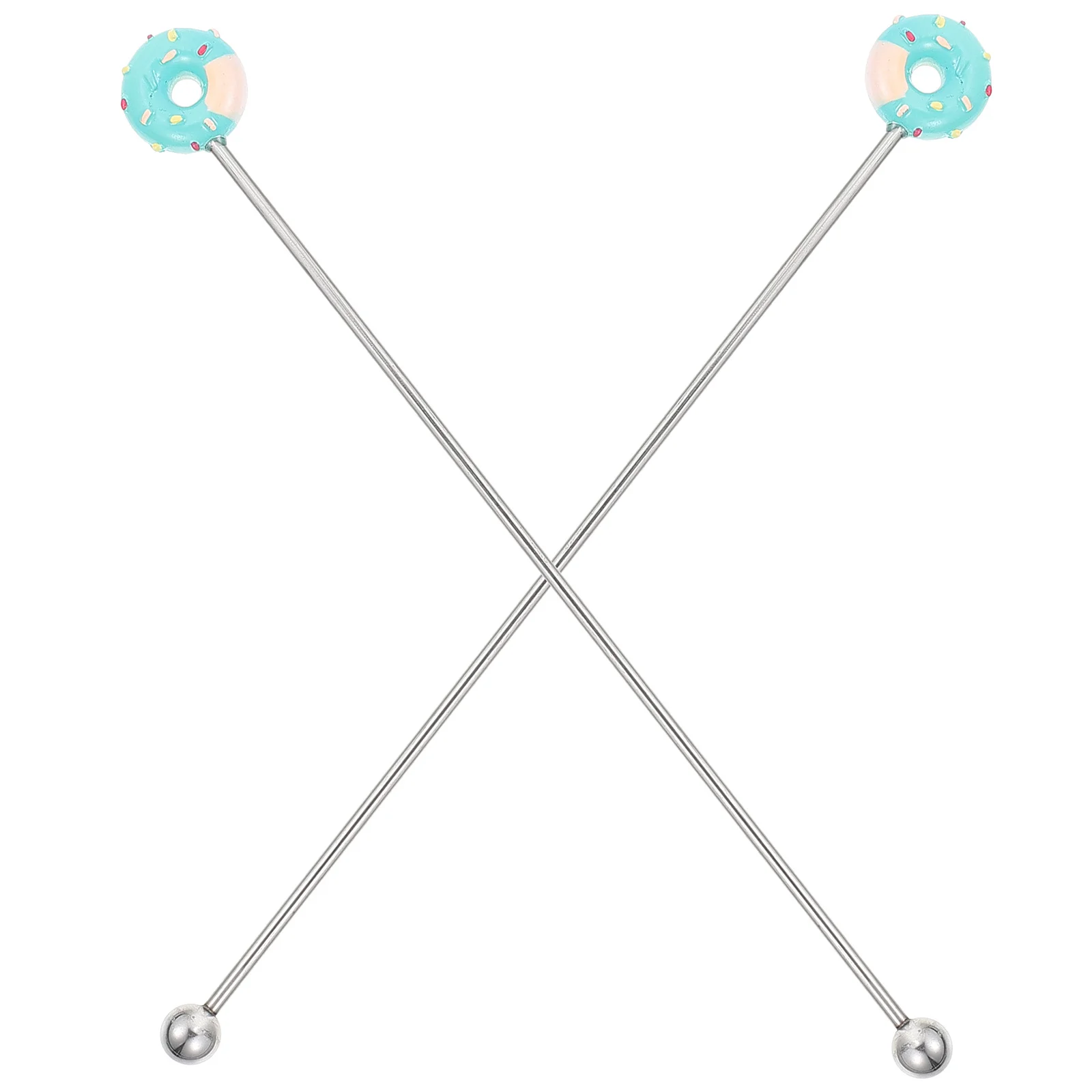 

2Pcs Stainless Steel Coffee Stirrers Reusable Cocktail Stirring Sticks Easy Wash Dishwasher Safe for Beverages Home Bar
