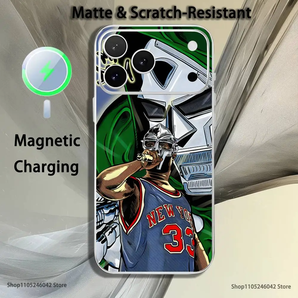 Rapper MF D-DOOM For iPhone 18,17,16,15,14,13,12,Pro,Max,Plus Transparent White Phone Case Magnetic Wireless Charging