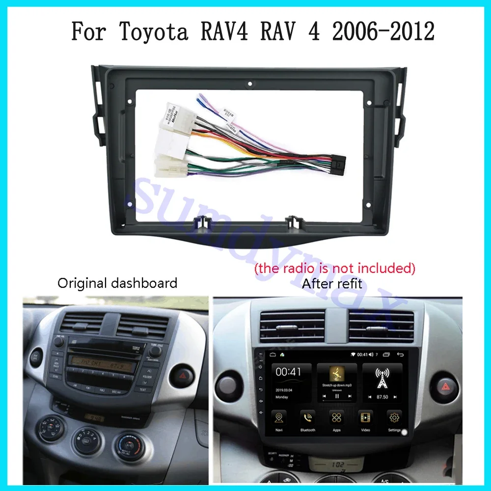 

Автомобильная аудиосистема, 9-дюймовый адаптер DVD-рамки с большим экраном для Toyota RAV4 RAV 4 2006-2012, комплект рамки панели для установки приборной панели