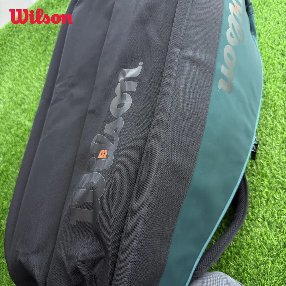Wilson Blade Super Tour v9 9 Pack Tennis Bag Large Racquet Backpack Tennis Racket Bag Emerald Green With Thermoguard Lining