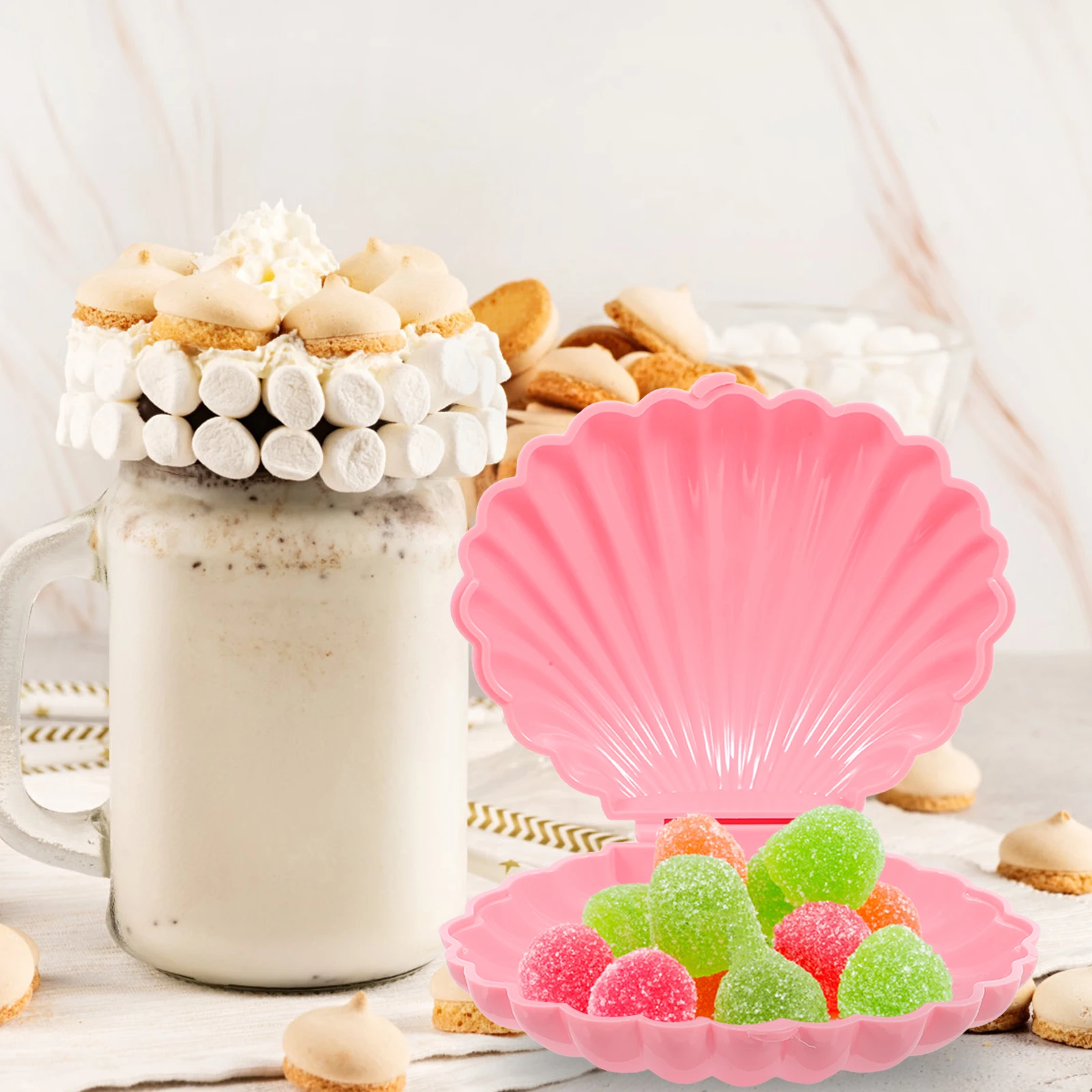 

Candy Snack Gift Box Favor Seashells Shape Boxes Mermaid Bowls Jar Chocolate Accessories