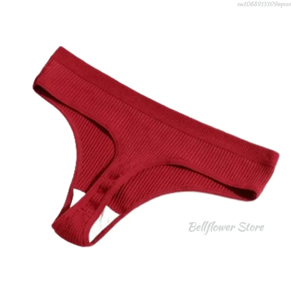 Women Cotton Thongs Panties Red M L XL XXL Plus Size Female Underwear Solid Seamless Ladies Panties Women's Intimates  Brief