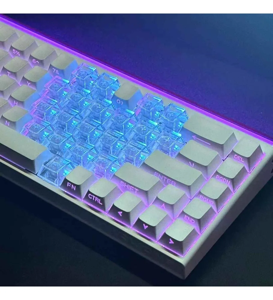 Double spell transparent love keycap side engraved light transmission adaptation made68 steps from ACE60 to the front X87
