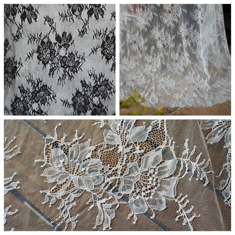1.5M Wide, Soft and Skin Friendly Non Elastic Lace Fabric DIY Clothing, Wedding Dress Curtains, Background Decoration Materials