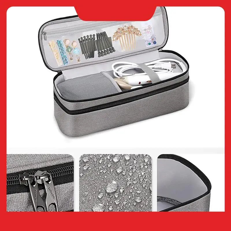 

Double Layer Travel All-In-One Hair Dryer Organizer Curling Wand Organizer Bag