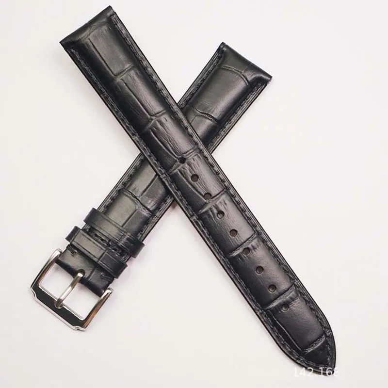 حزام ساعة من الجلد الطبيعي الممتد لأي حزام ساعة أسود بني 20 مم 21 مم 22 مم XL مقاس 135 + 90 مم سوار معصم من جلد البقر