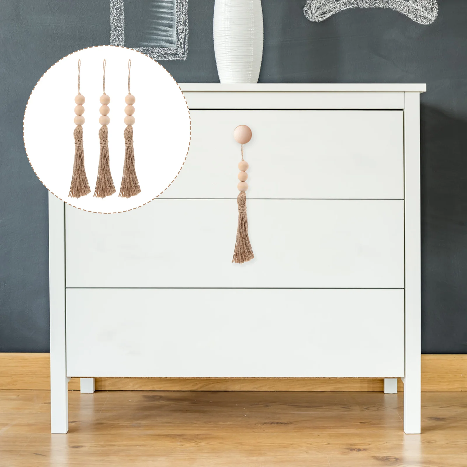 

10Pcs Wooden Bead Garland Wood Beads Hanging Decor for Home Rustic Wall Hanging Ornament DIY Craft Decoration Bedroom Living