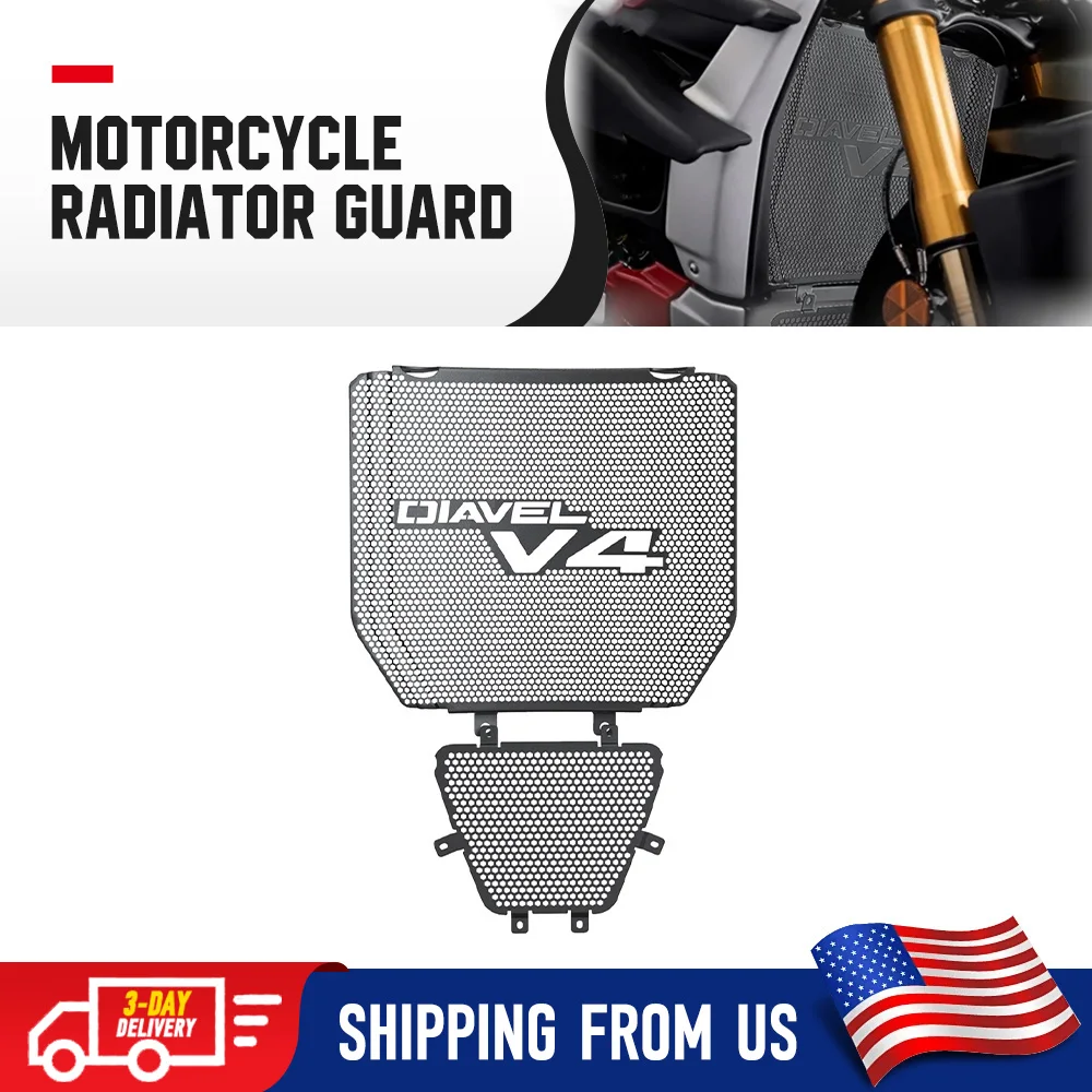 For Ducati Diavel V4 2023 2024 Motorcycle Radiator Guard And Oil Cooler Guard Set Production Accessories Parts