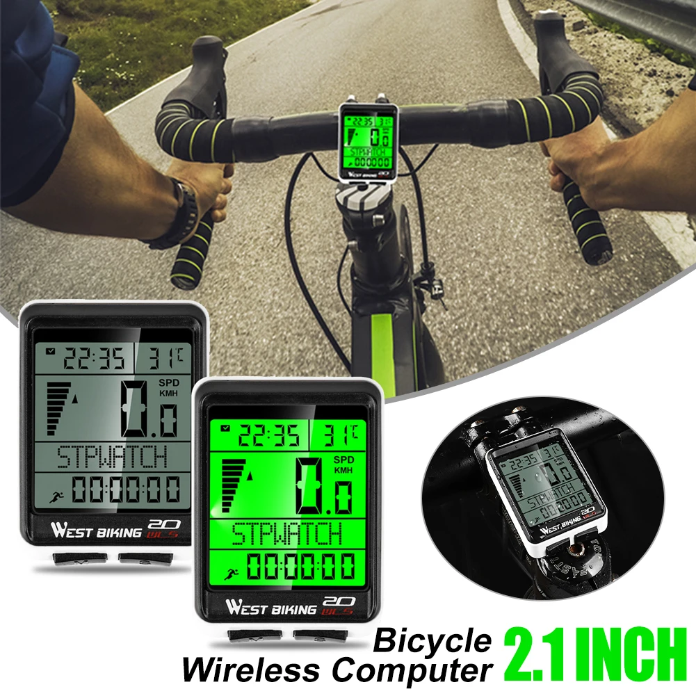 WEST BIKING Bicycle Cycling Computer Wireless Wired Waterproof Digital Bike Speedometer Odometer With Backlight Bike Stopwatch