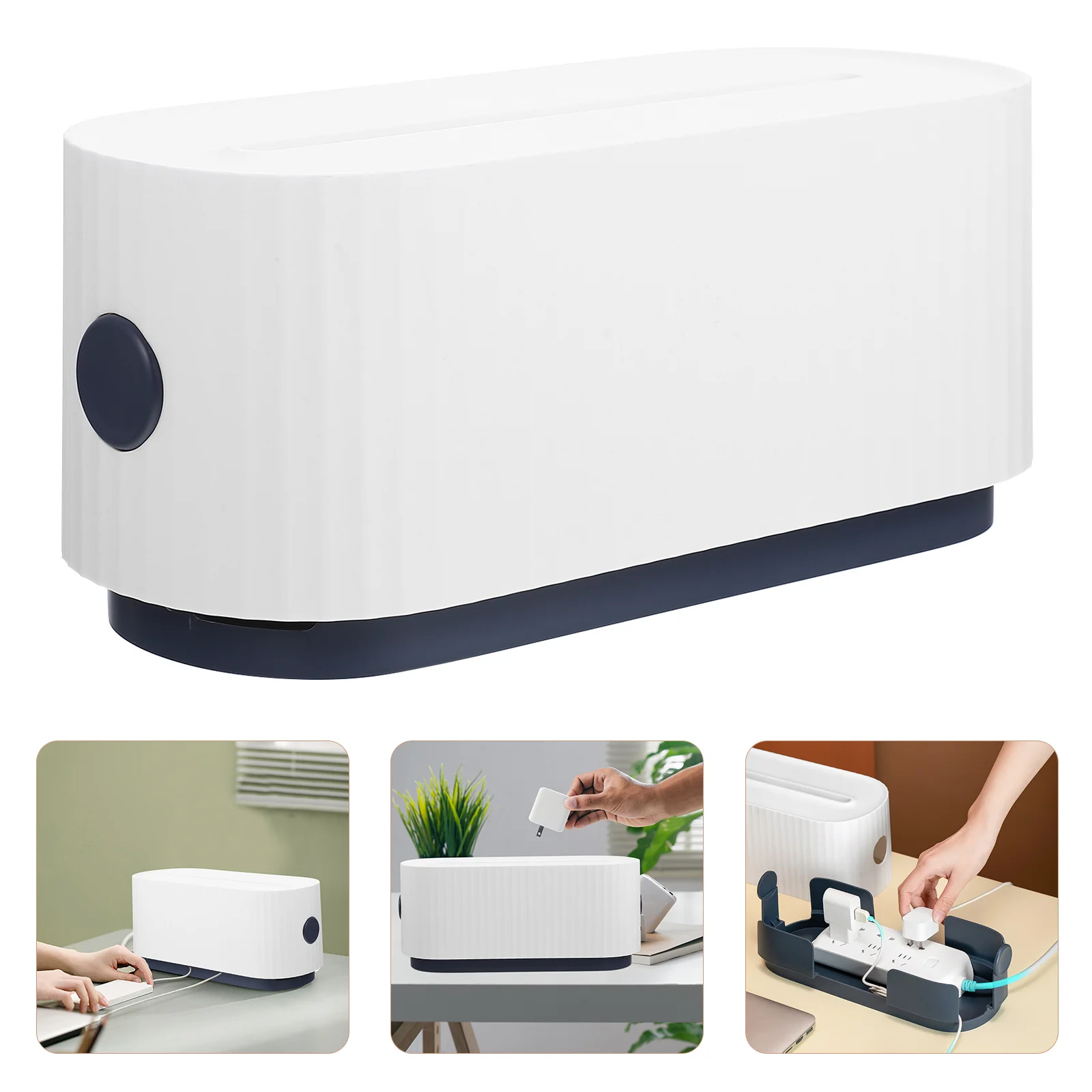 

Cable Management Box Durable Hips Socket Organizer Case for Power Cord Storage Cooling Charging Solution Cable Organizer Box