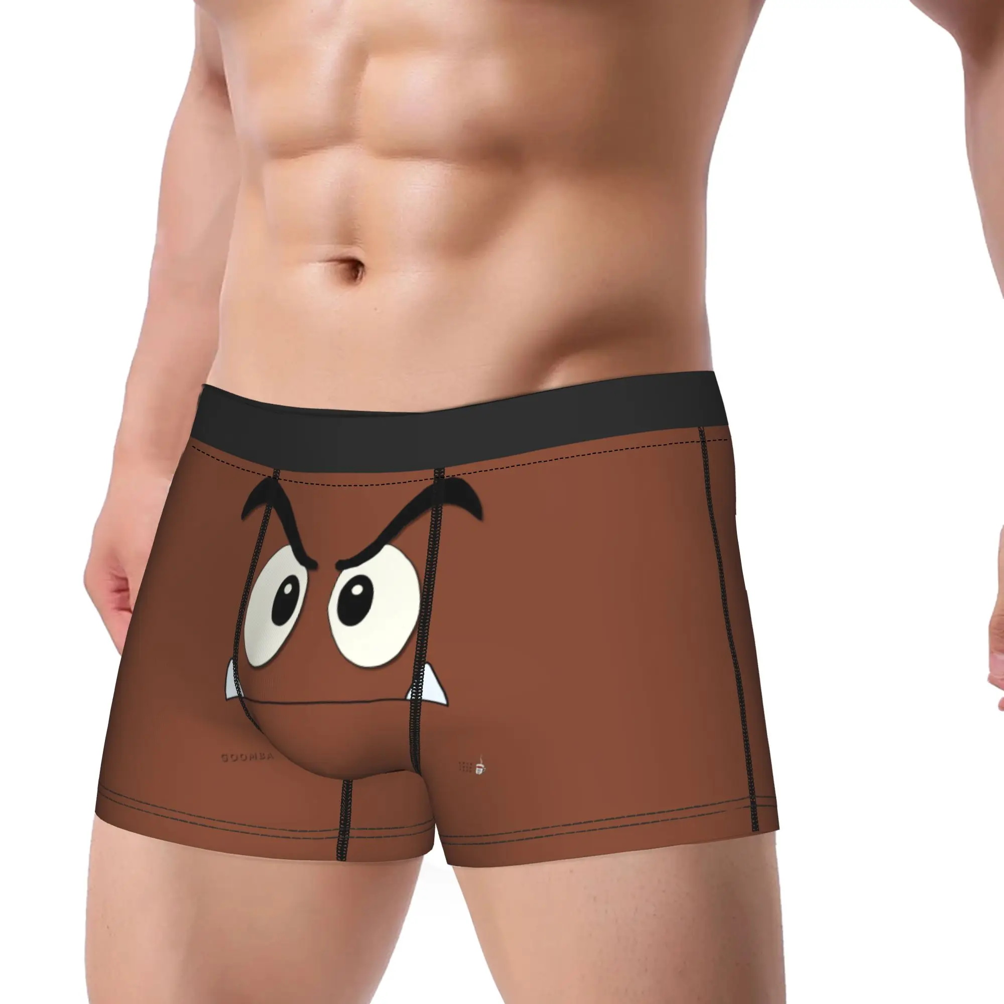 Cueca boxer masculina Goombas Face, cueca adequada