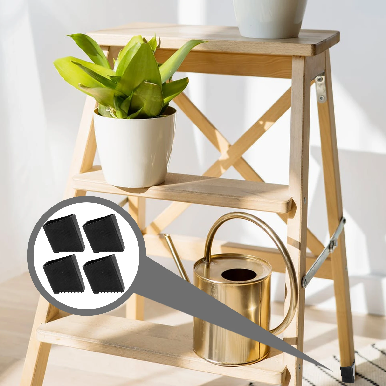 4 قطعة منصات القدم سلم عدم الانزلاق المطاط أغطية حماية دائم المضادة للانزلاق خطوة سلم قدم حماة