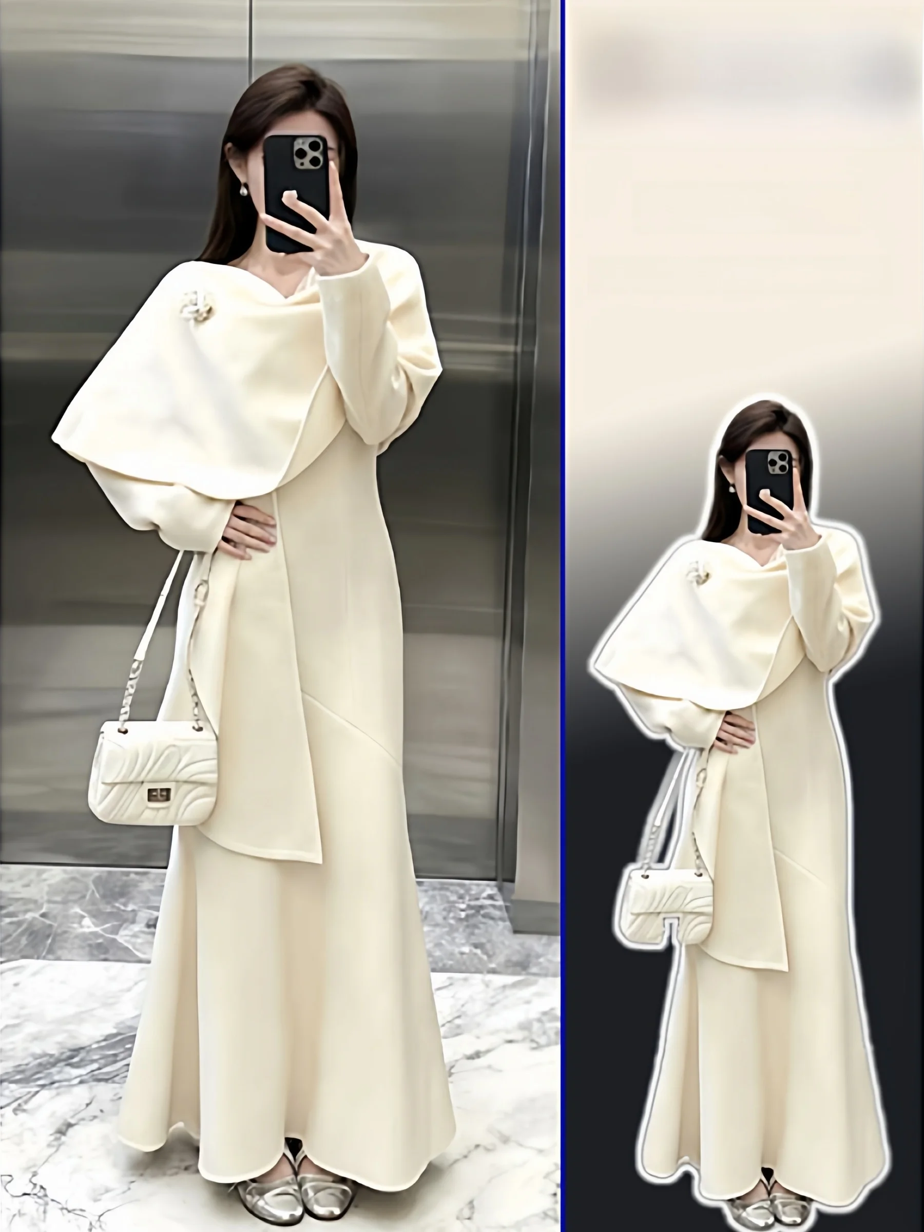 

Ele V-ne Long Sve Wrap Waist Dr Autumn Winter plus Size Faion Set for plus Size Women Casual High Waist Design